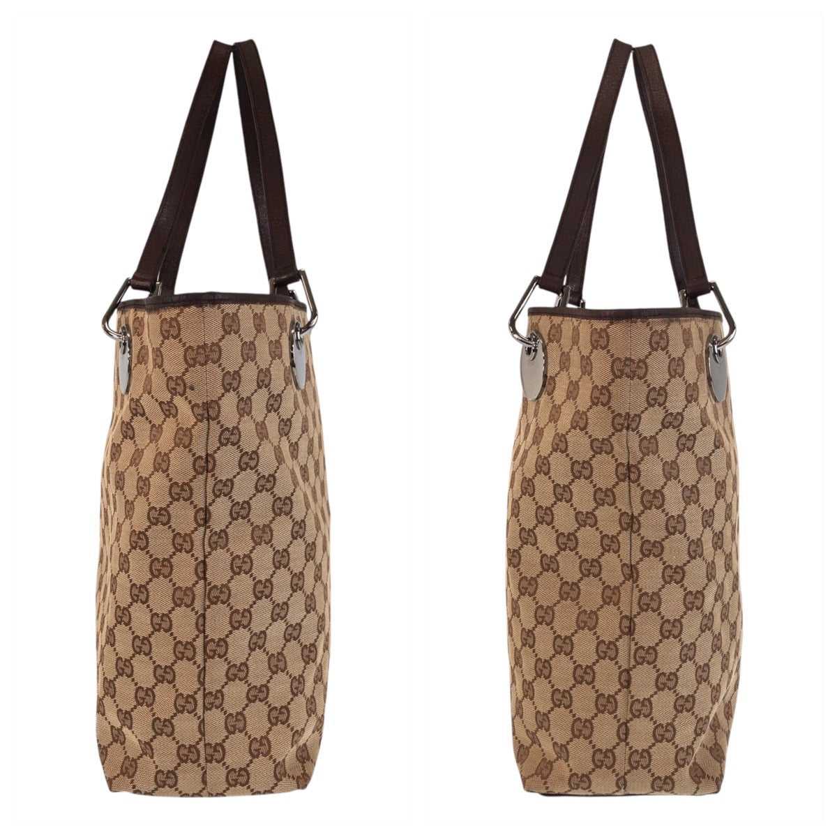 GUCCI Tote Bag 120336 GG canvas Beige brown