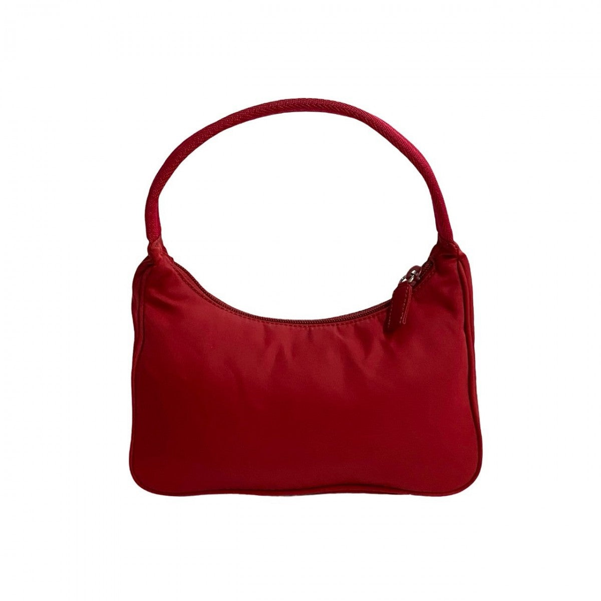 PRADA Handbag Nylon Red Triangle Logo Metal Women Used Authentic