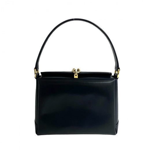 GUCCI Handbag Calfskin, Leather Navy Horseshoe Metal Women Used Authentic