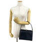 GUCCI Handbag Calfskin, Leather Navy Horseshoe Metal Women Used Authentic