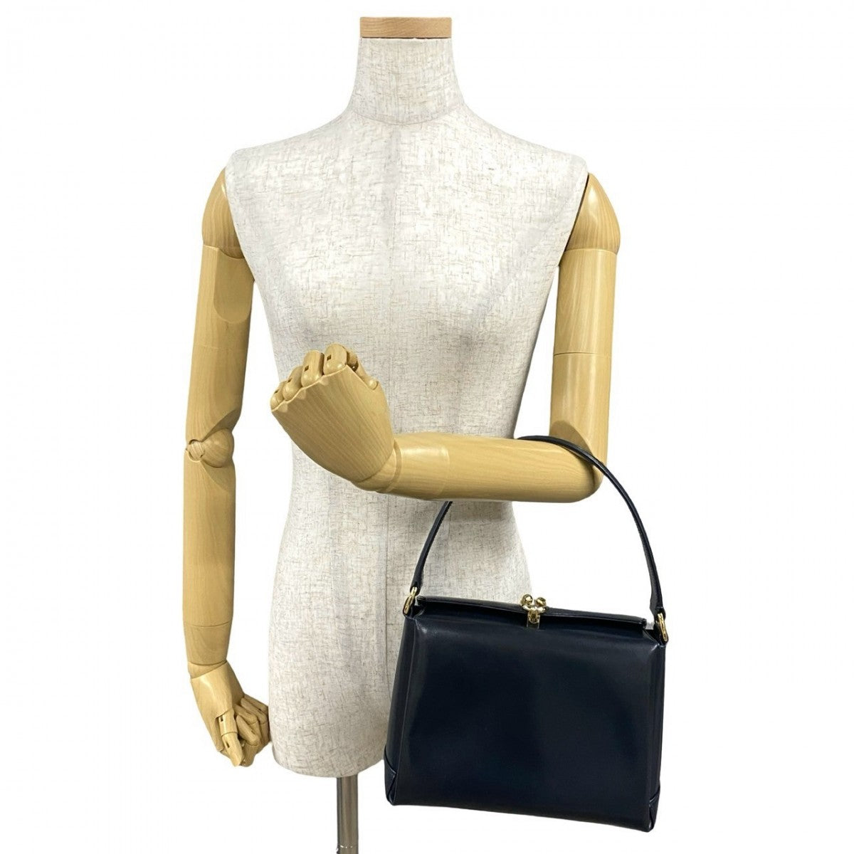 GUCCI Handbag Calfskin, Leather Navy Horseshoe Metal Women Used Authentic
