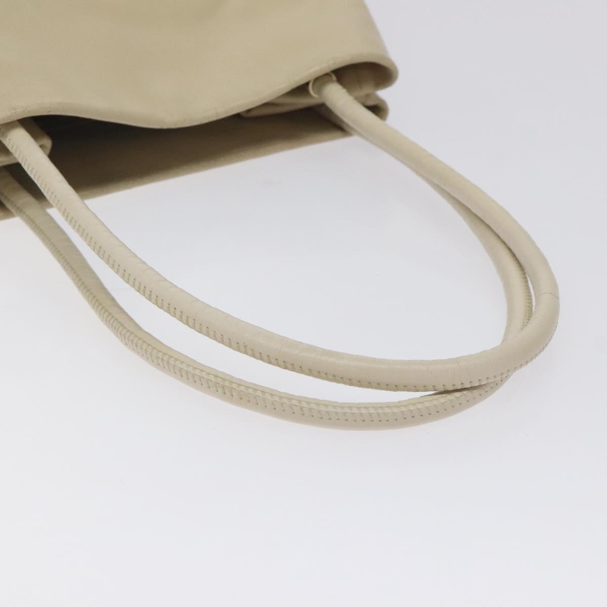 CHANEL Camelia Two Way Shoulder Bag Leather Ivory CC