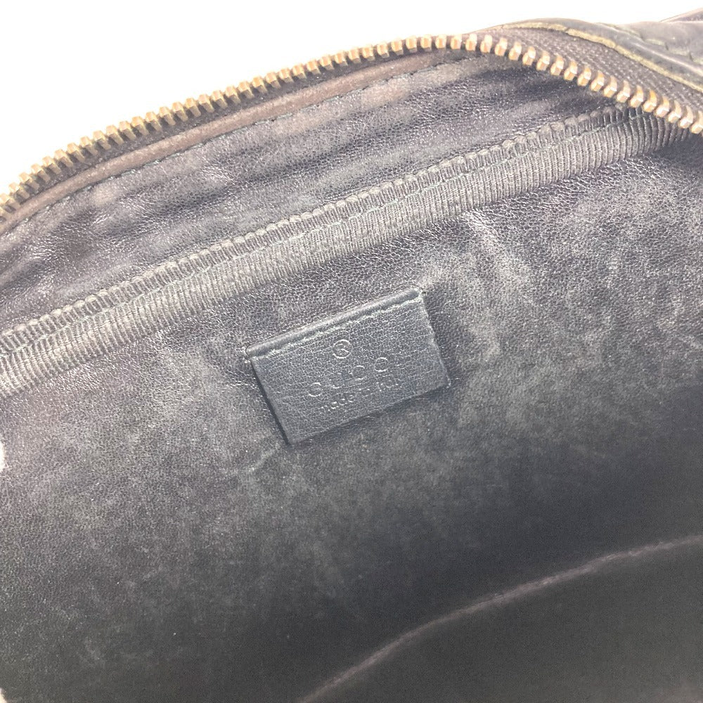 GUCCI business bag 201755 leather black With strap GG Guccisima mens Used Authentic