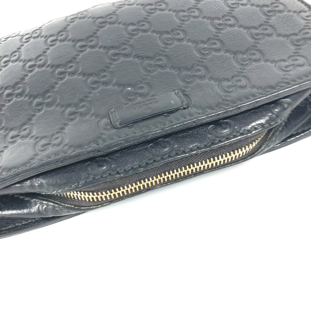 GUCCI business bag 201755 leather black With strap GG Guccisima mens Used Authentic