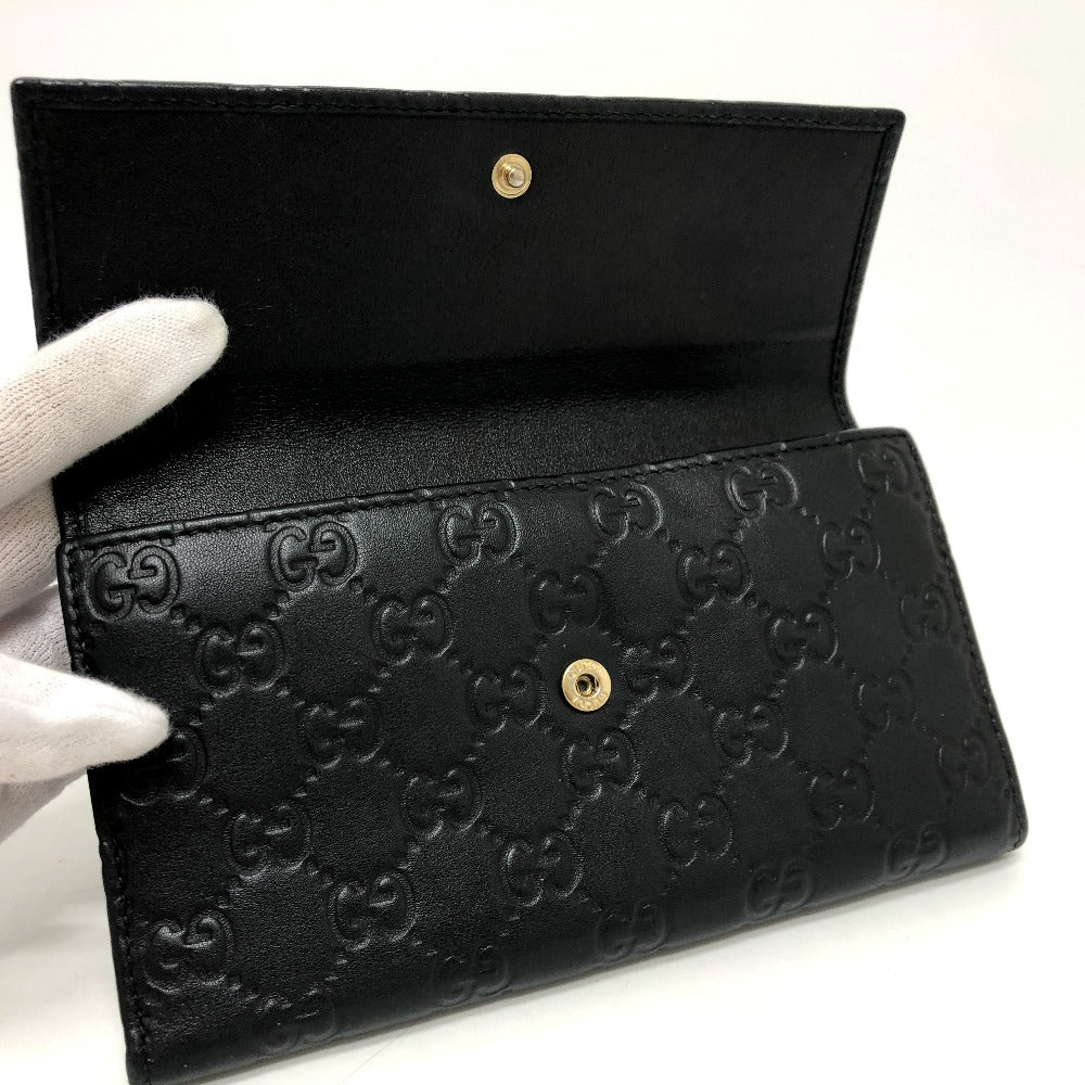 GUCCI Trifold wallet 257303 leather black Sima line GG