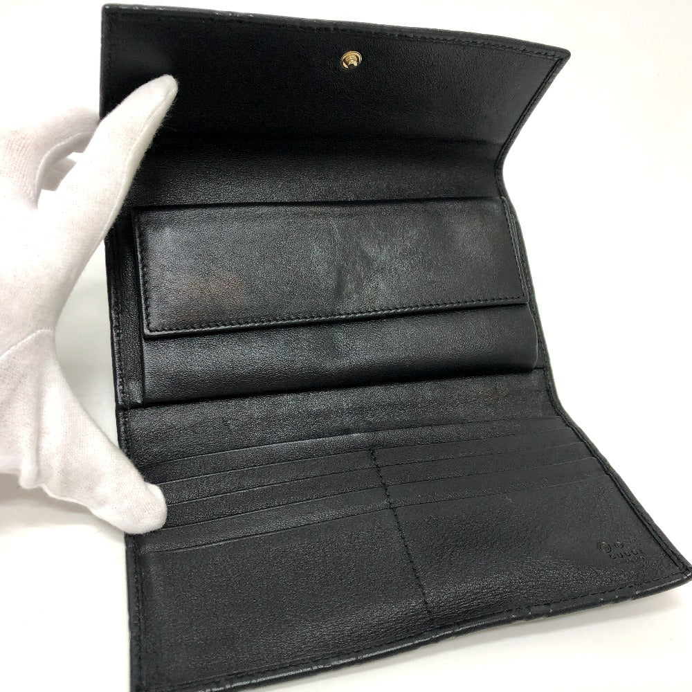 GUCCI Trifold wallet 257303 leather black Sima line GG