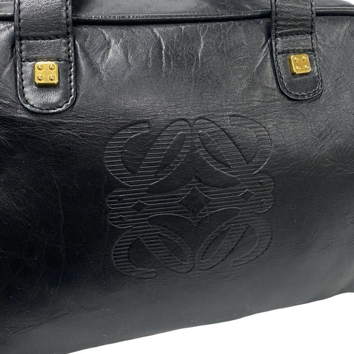 LOEWE Handbag leather black Anagram logo Amazonas Women Used Authentic