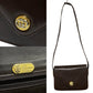 GUCCI Shoulder Bag leather Brown GG logo Metal Women Used Authentic
