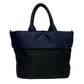PRADA Shoulder Bag Nylon Navy Triangle Logo Metal Reversible Women Used Authentic