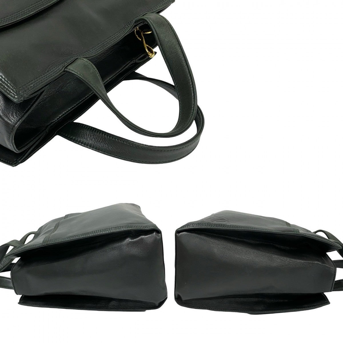 LOEWE Shoulder Bag leather green Anagram logo Women(Unisex) Used Authentic