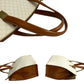 CELINE Shoulder Bag Leather, PVC white Macadam Brazon Women Used Authentic
