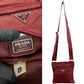 PRADA Shoulder Bag Nylon wine-red Triangle logo Metal Women Used Authentic