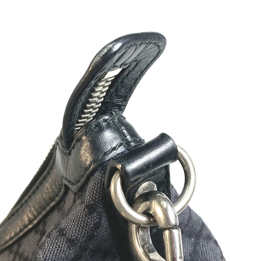 GUCCI Shoulder Bag 243308 canvas Black x gray Diamante Women Used Authentic
