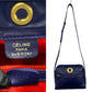 CELINE Shoulder Bag leather Navy Circle logo Metal Women Used Authentic