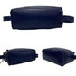 CELINE Shoulder Bag leather Navy Circle logo Metal Women Used Authentic