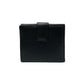 GUCCI Bifold Wallet leather black logo plate Metal Women(Unisex) Used Authentic