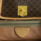 CELINE Backpack Leather, PVC Brown RingMetal logo Macadam Blason TriomphePattern Women Used Authentic
