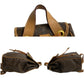 CELINE Backpack Leather, PVC Brown RingMetal logo Macadam Blason TriomphePattern Women Used Authentic