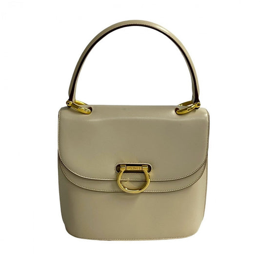 CELINE Handbag Calfskin, Leather beige logo Metal Women Used Authentic