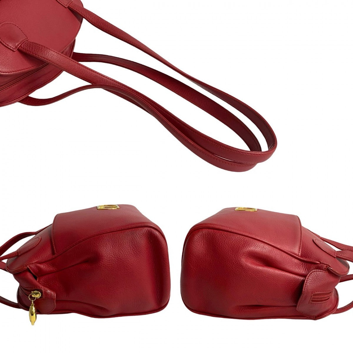 Dior Shoulder Bag leather Red CD logoMetal Women Used Authentic