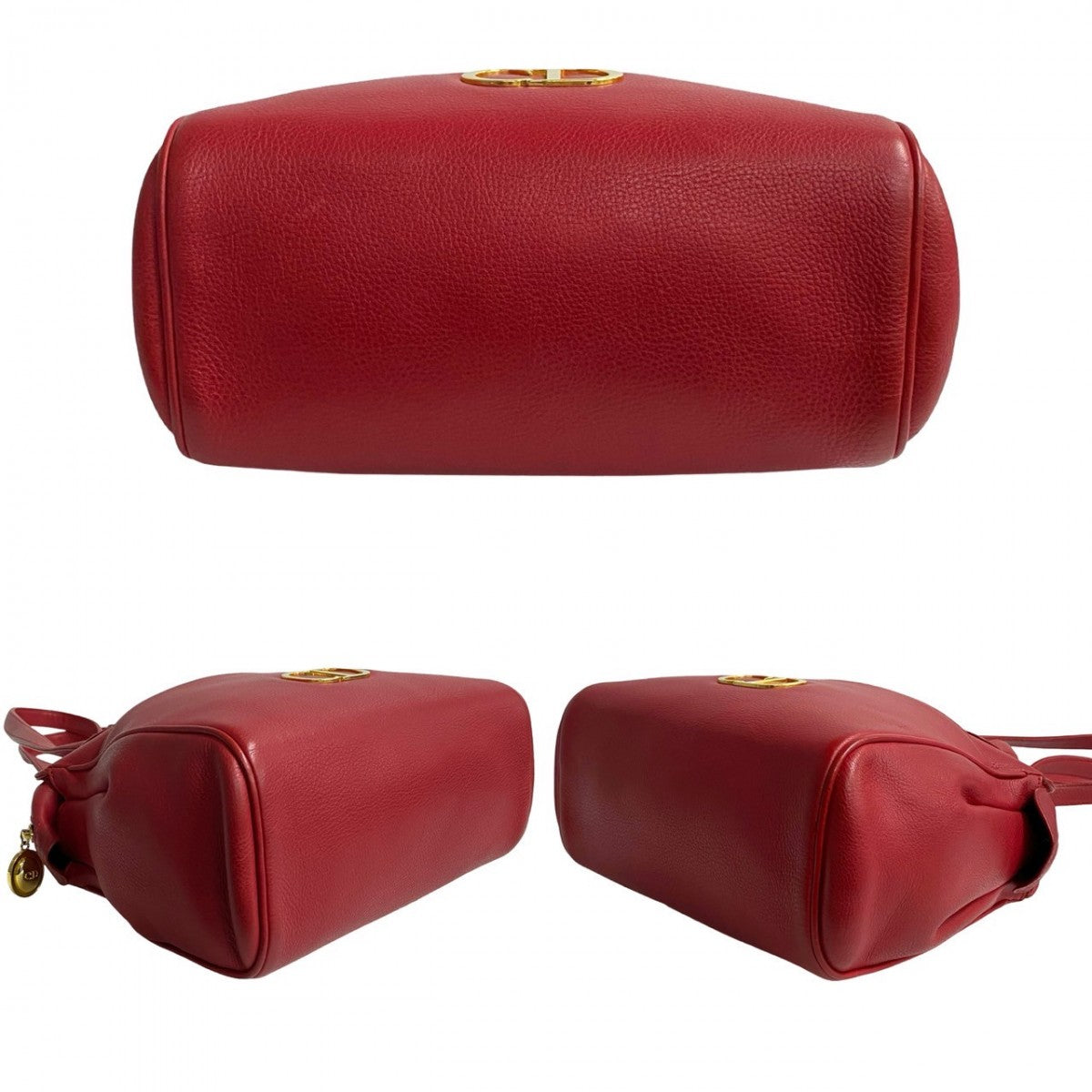 Dior Shoulder Bag leather Red CD logoMetal Women Used Authentic