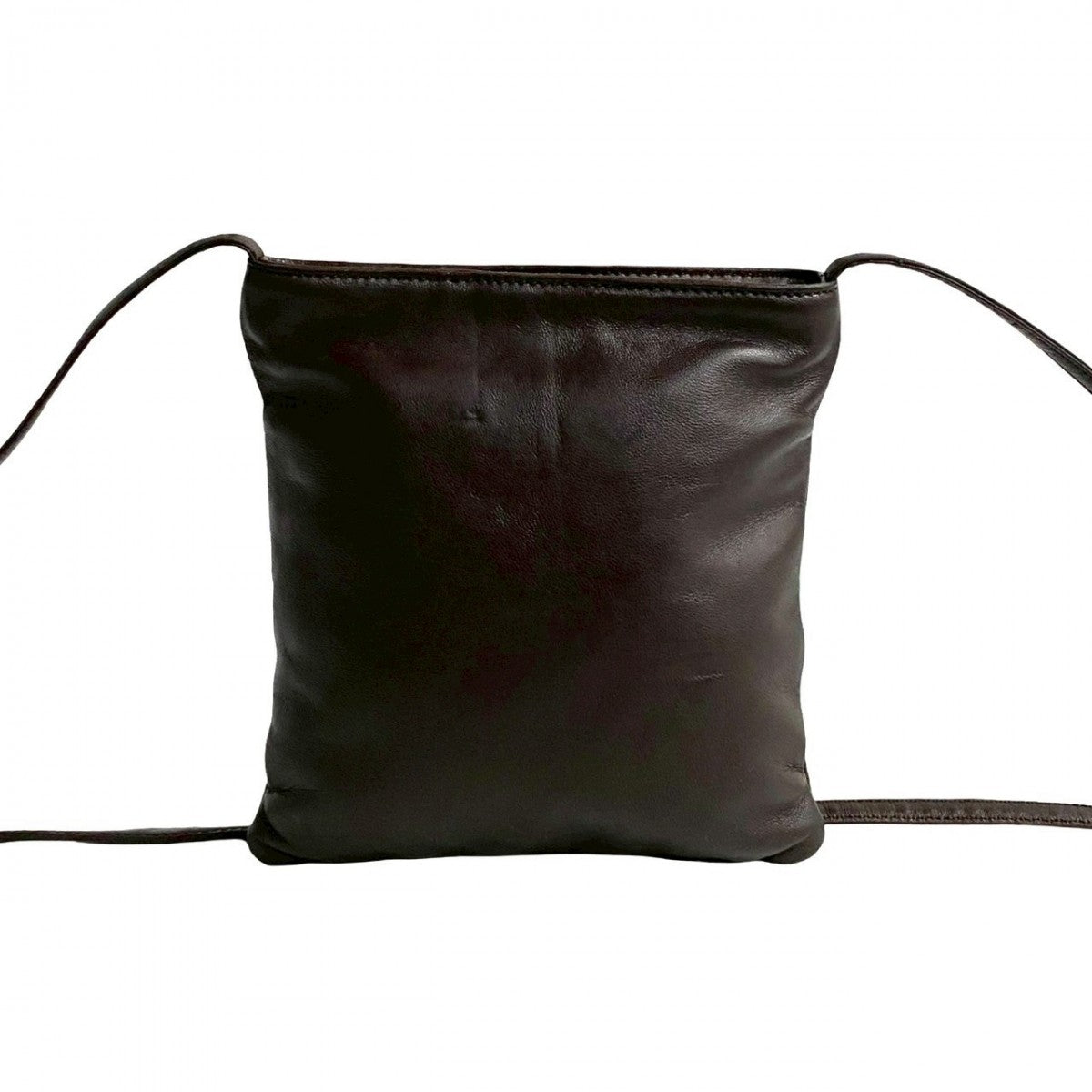 LOEWE Shoulder Bag leather Brown Anagram logo Women Used Authentic