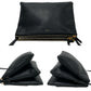 CELINE Shoulder Bag leather black Trio Large Women Used Authentic