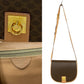 CELINE Shoulder Bag Leather, PVC Brown RingMetal logo Macadam Blason TriomphePattern Women Used Authentic