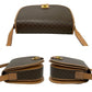CELINE Shoulder Bag Leather, PVC Brown RingMetal logo Macadam Blason TriomphePattern Women Used Authentic