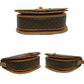 CELINE Shoulder Bag Leather, PVC Brown RingMetal logo Macadam Blason TriomphePattern Women Used Authentic