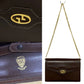 GUCCI Shoulder Bag Calfskin, Leather Brown GG logo Metal Women Used Authentic