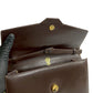 GUCCI Shoulder Bag Calfskin, Leather Brown GG logo Metal Women Used Authentic