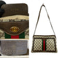 GUCCI Shoulder Bag Leather, PVC Brown GG logo Sherry line Women Used Authentic