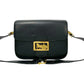 CELINE Shoulder Bag Calfskin, Leather black logo carriage Metal Women Used Authentic