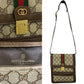 GUCCI Shoulder Bag Leather, PVC Brown GG logo Metal Sherry line Women Used Authentic
