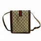 GUCCI Shoulder Bag Leather, PVC Brown GG logo Metal Sherry line Women Used Authentic