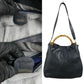 GUCCI Shoulder Bag leather Navy Bamboo