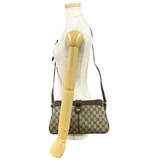 GUCCI Shoulder Bag leather Brown Sherry line