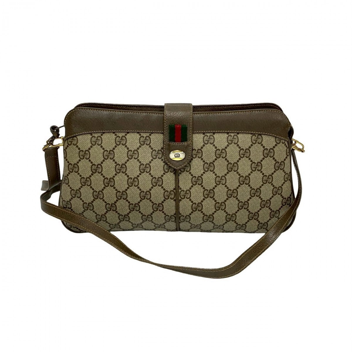 GUCCI Shoulder Bag leather Brown Sherry line