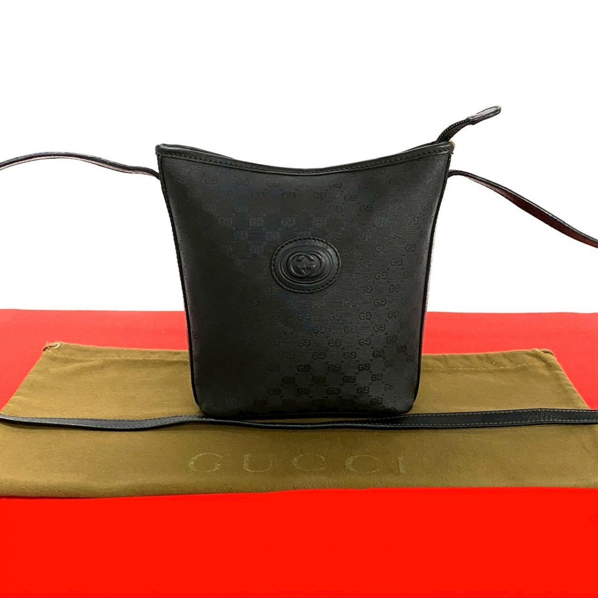 GUCCI Shoulder Bag leather black