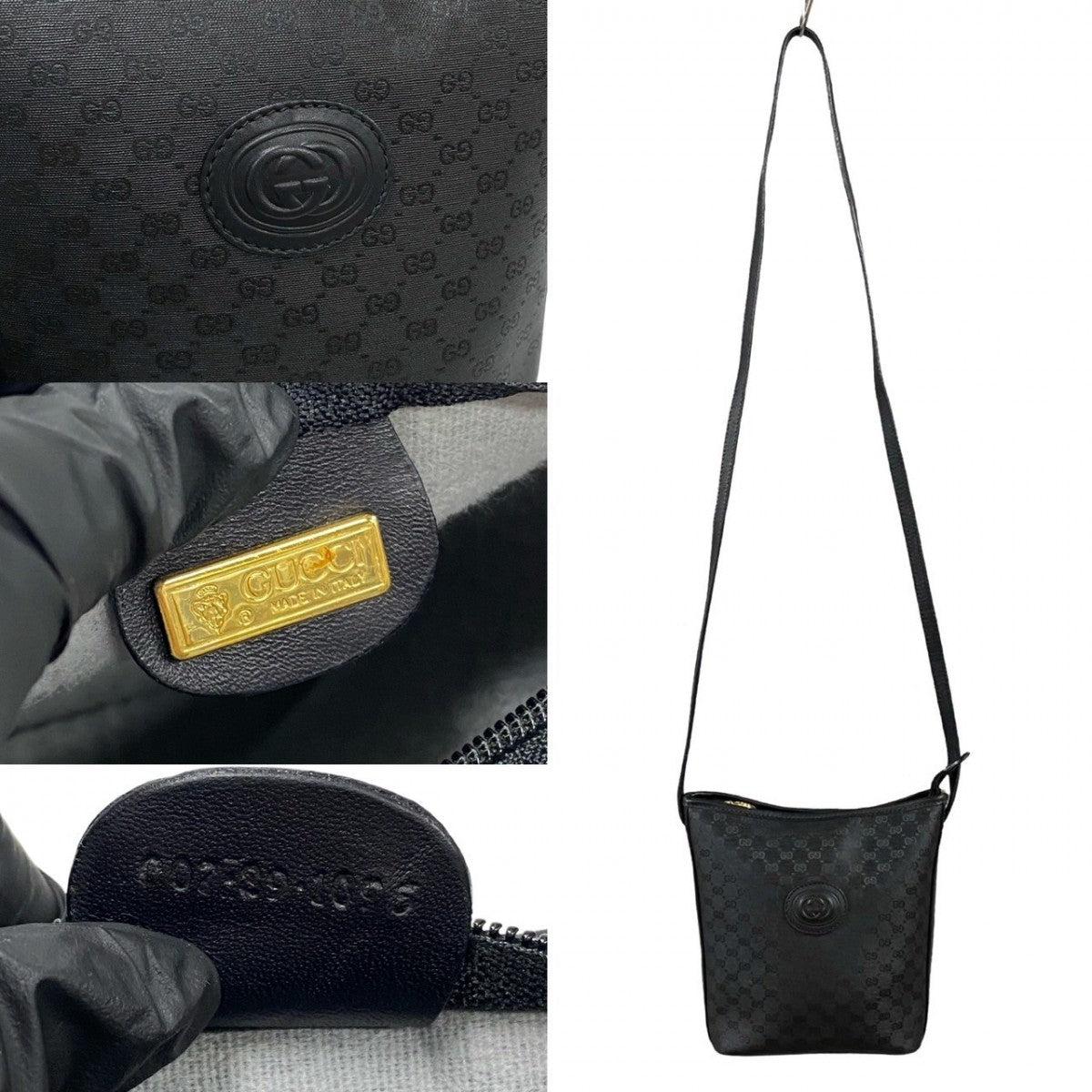 GUCCI Shoulder Bag leather black