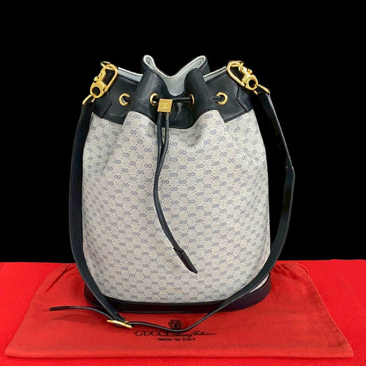 GUCCI Shoulder Bag leather Navy
