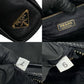 PRADA Handbag Leather, Nylon black PRADA logo Metal Women Used Authentic