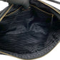 PRADA Handbag Leather, Nylon black PRADA logo Metal Women Used Authentic