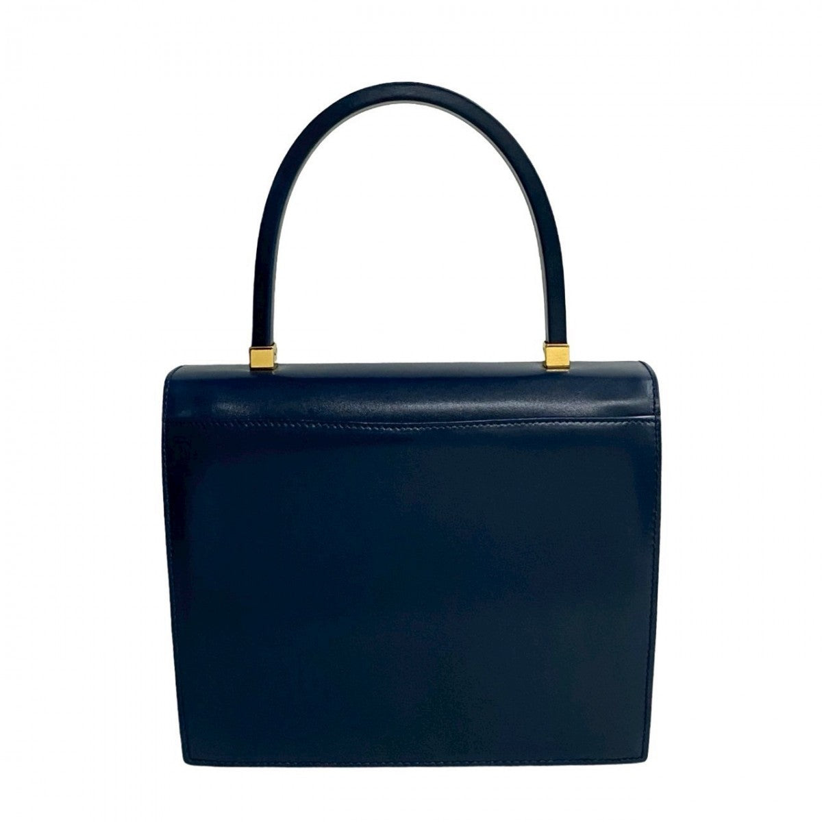 GUCCI Handbag leather Navy GG logoMetal Old Gucci Women Used Authentic