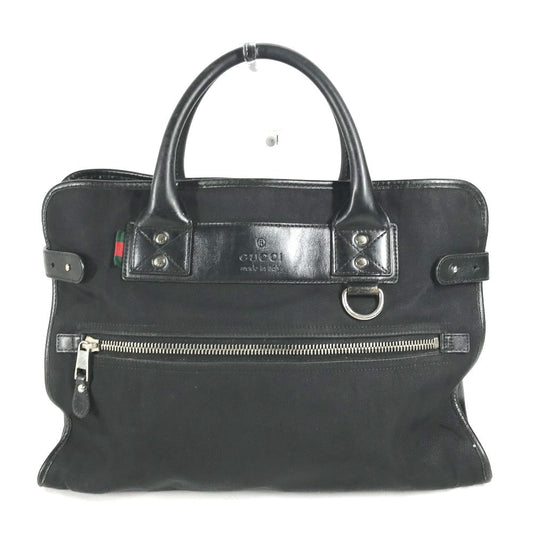 GUCCI Business bag 246410 Nylon / leather black logo mens Used Authentic