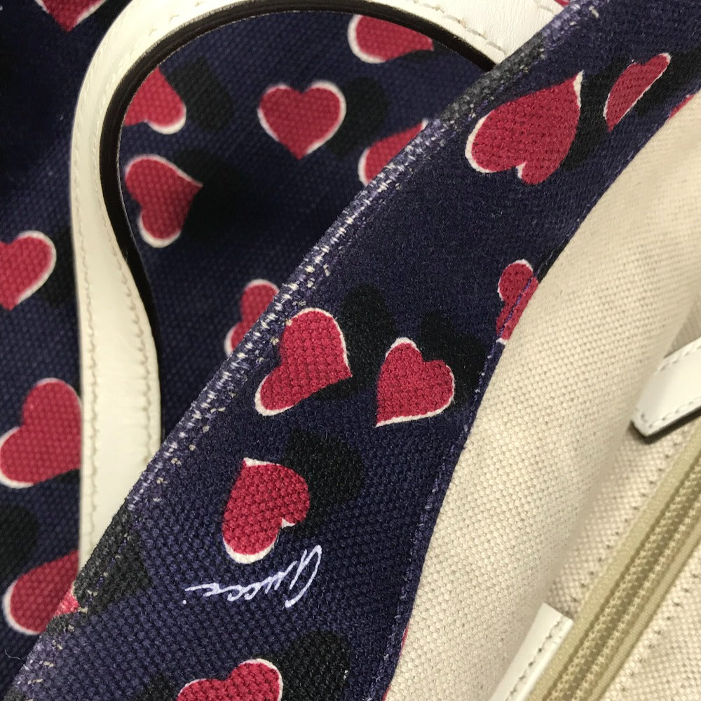 GUCCI Tote Bag 282439 Canvas, Leather pink heart Women Used Authentic