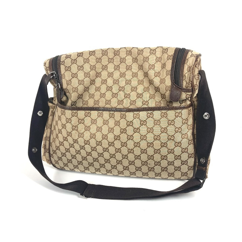GUCCI Shoulder Bag 123326 GG canvas / leather beige GG Mother's Bag Women Used Authentic