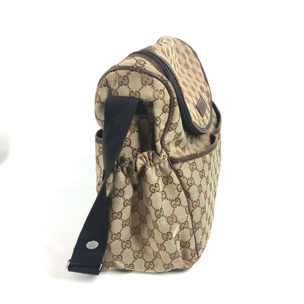 GUCCI Shoulder Bag 123326 GG canvas / leather beige GG Mother's Bag Women Used Authentic