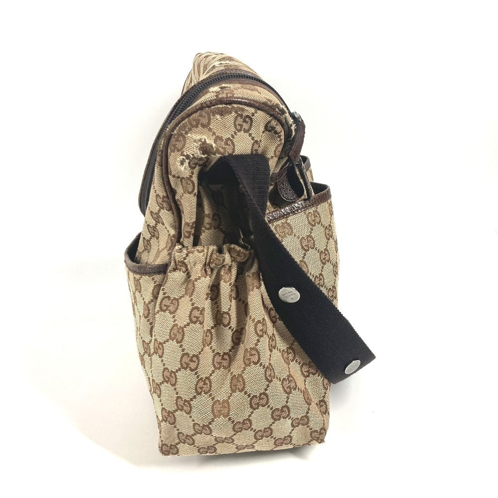 GUCCI Shoulder Bag 123326 GG canvas / leather beige GG Mother's Bag Women Used Authentic